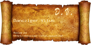 Dancziger Vitus névjegykártya